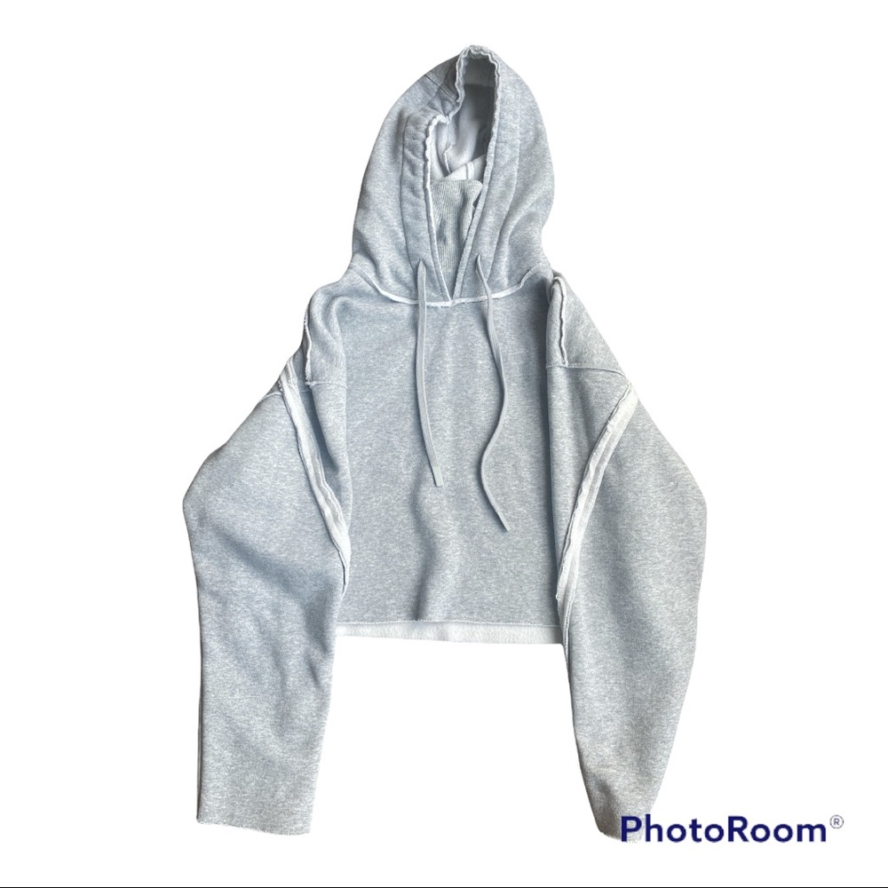 Alo yoga cropped hoodie w/attached funnel neck XS